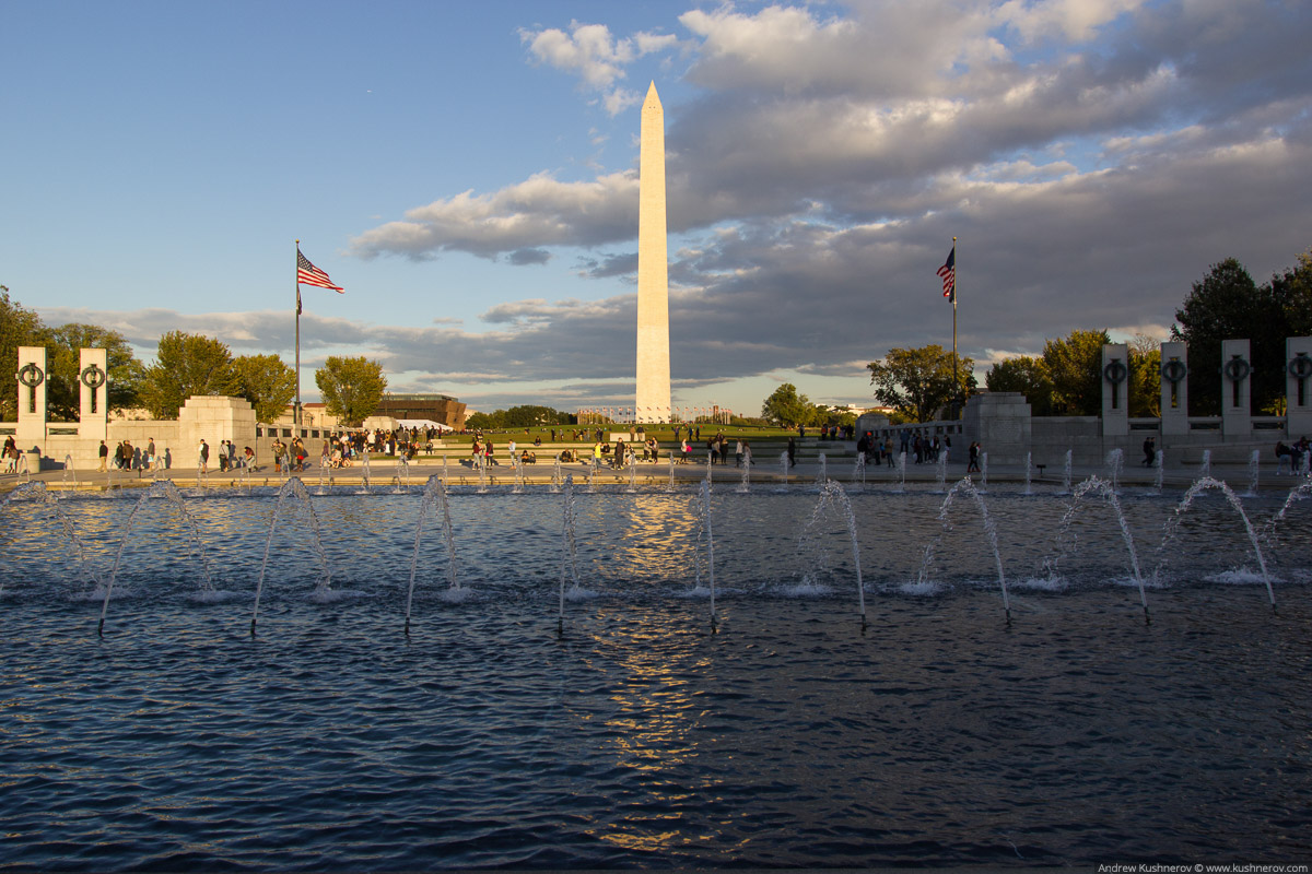 Вашингтон, округ Колумбия. Вид на монумент Вашингтона